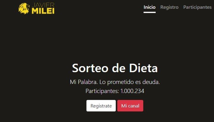 el sorteo de milei