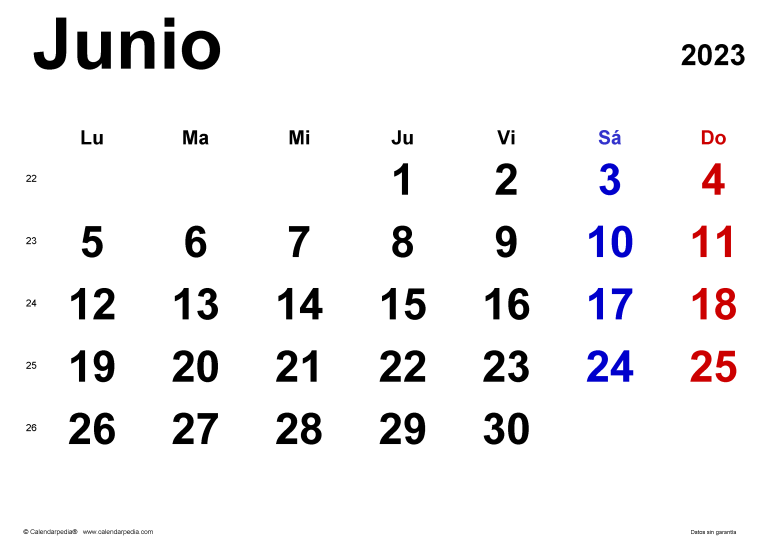 calendario junio 2023 espana clasico