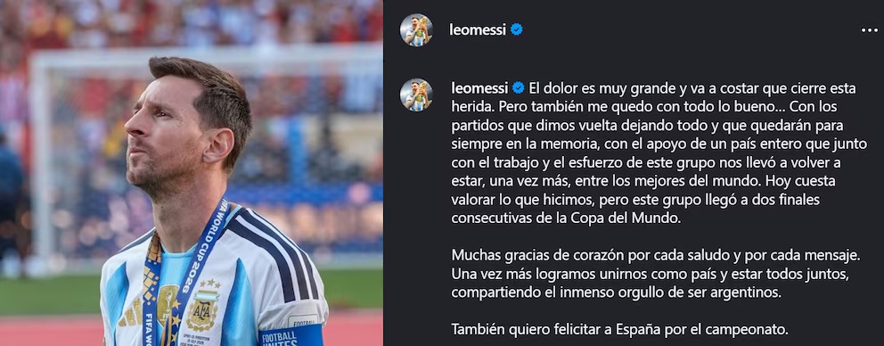El conmovedor mensaje de Lionel Messi tras la derrota de Argentina en la final del Mundial: "Va a costar que cierre esta herida" 5 7ffrmpvnrbbo5dac64svpv5oee 1
